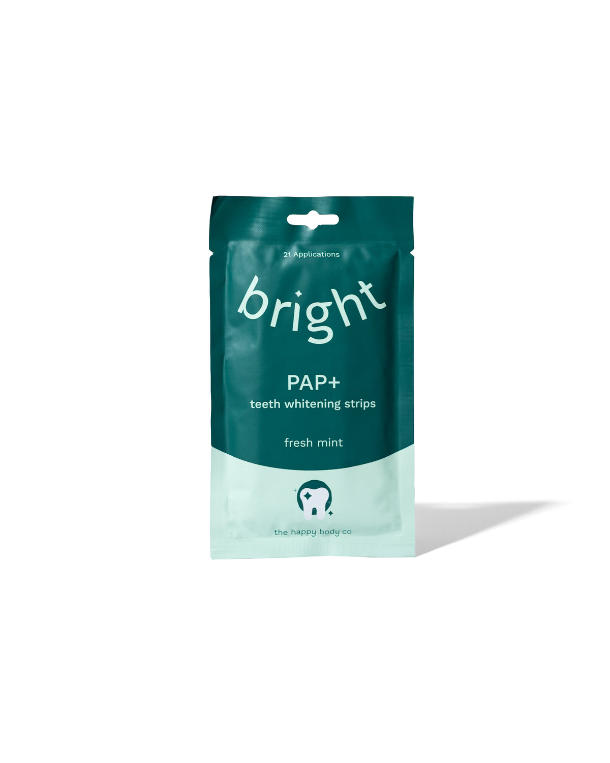 Bright PAP+ teeth whitening strips pack by The Happy Body Co