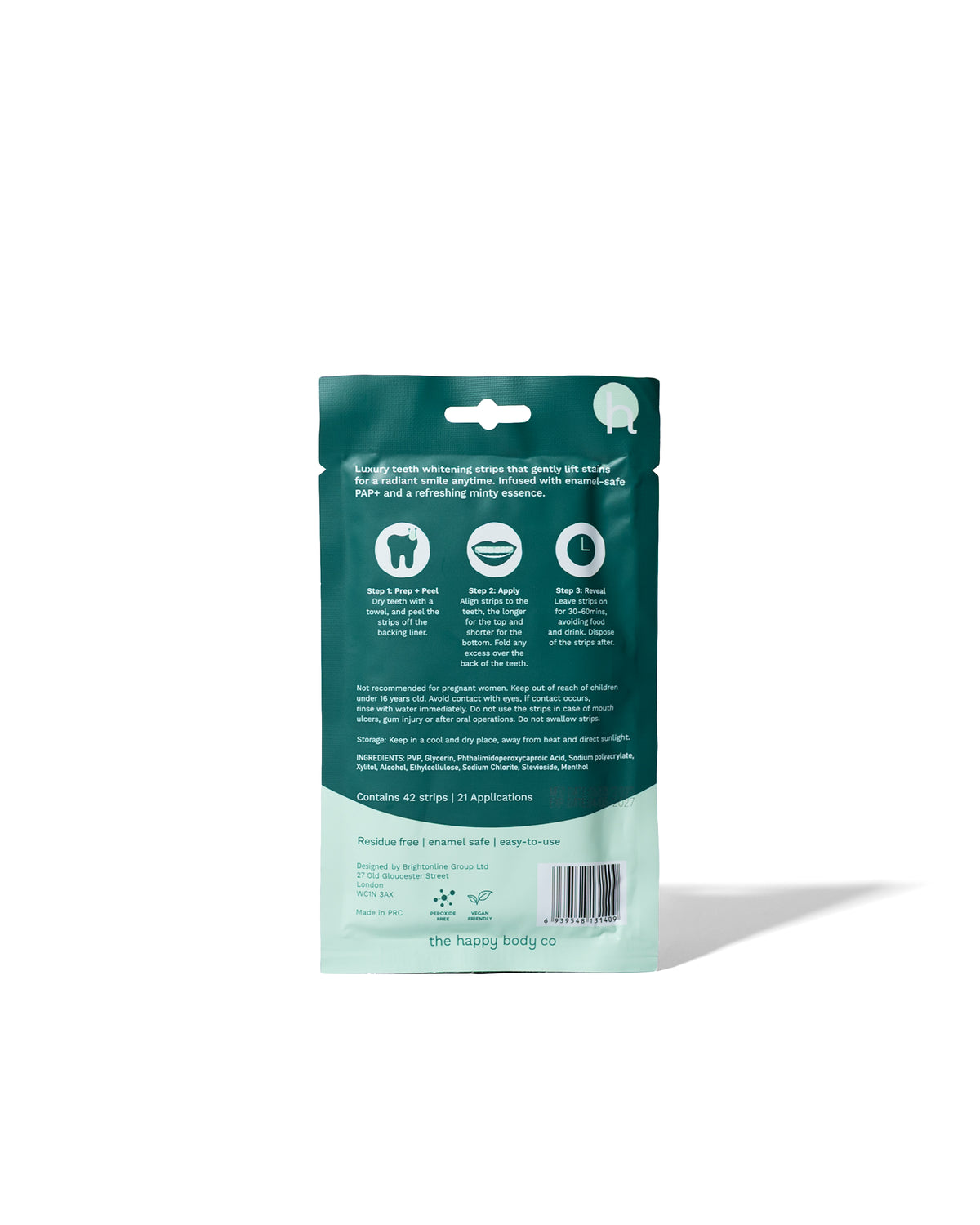 PAP+ teeth whitening strips for sensitive teeth